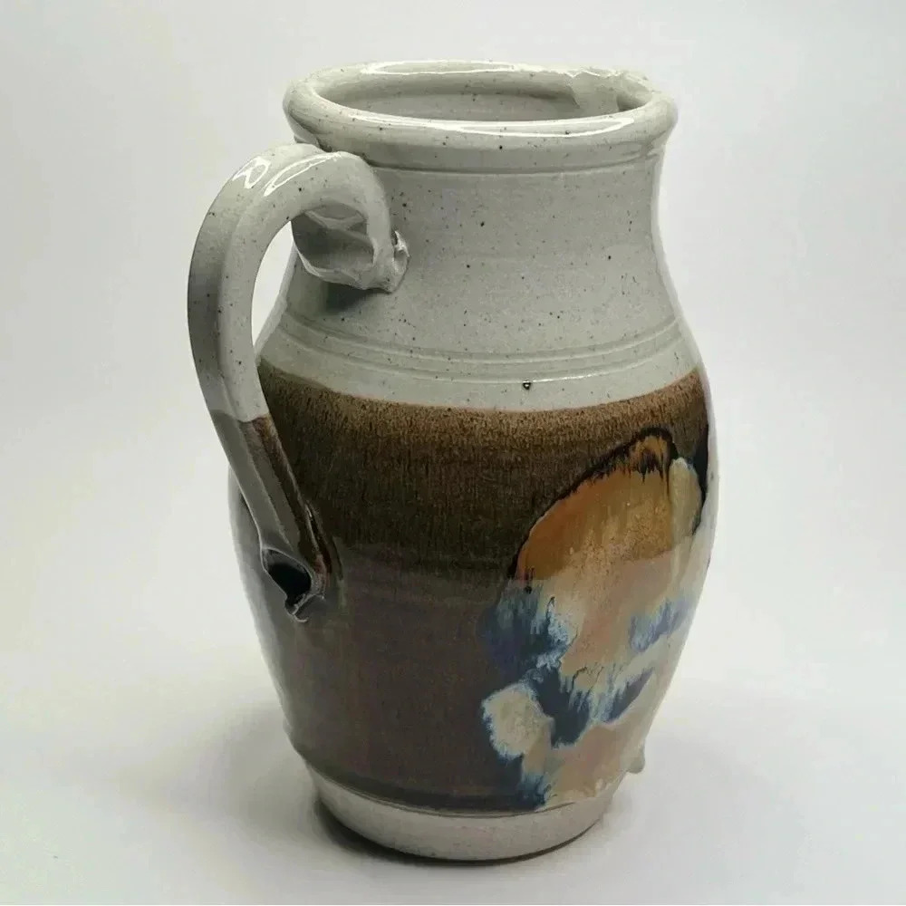 Cramer Pottery Studio Ceramics Glazed Large Pitcher 10"" Hand Crafted - Picture 3 of 6